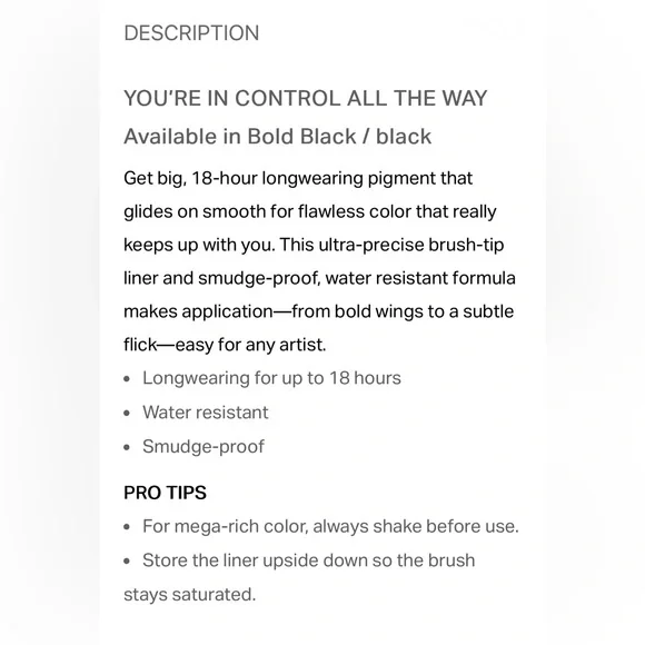 Morphe Make It Big Brush-Tip    Liquid Liner - Bold Black - Picture 4 of 4